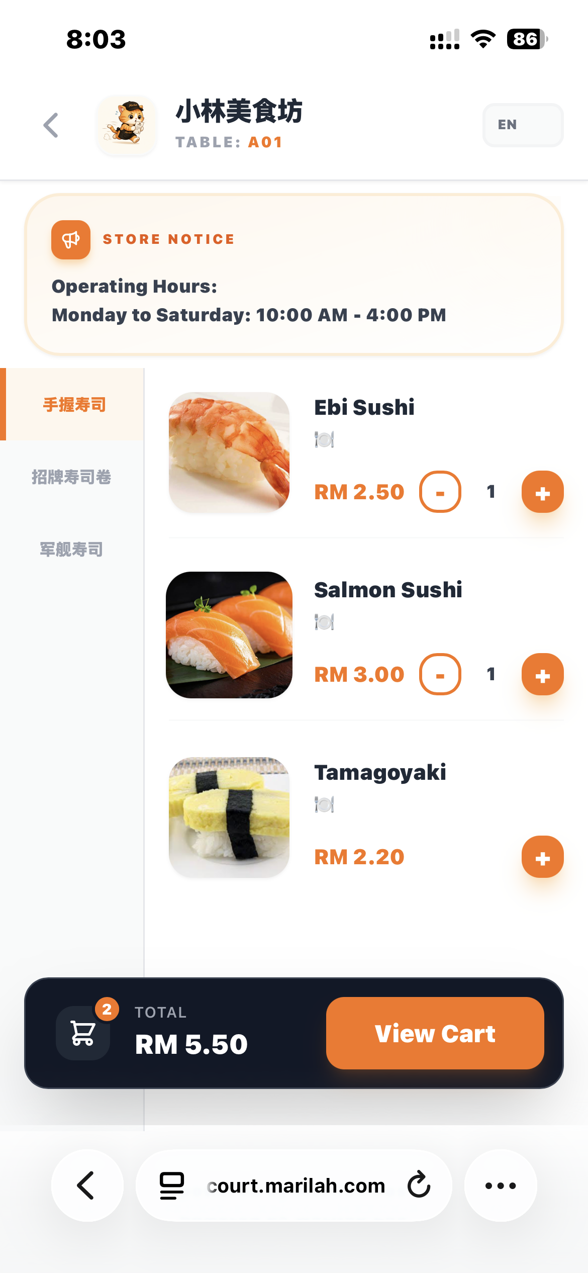 Choose food from a stall